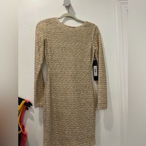 gold badgley mischka mini dress